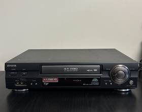 Aiwa Hv-fx9000 Black Stereo Video Cassette Recorder Vhs Hi-fi Turns On No Remote