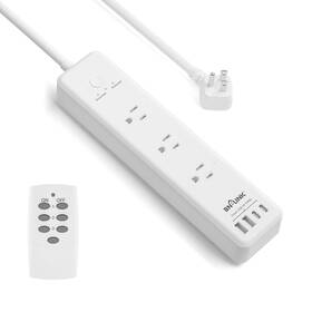 Bn-link 810079588961 Bn-link Remote Control Power Strip With 3 Independent Outlets 4 Usbs Inc
