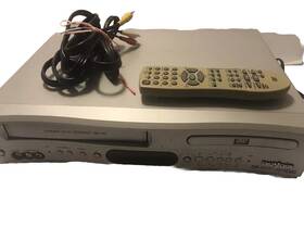 Broksonic Dvdr-810 Vhs Dvd Player Dual Deck Series A With Remote Vcr Combo Works