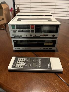 Canon Vt-40 Vintage Vr-40a Vcr Vhs Tape Portable Video Recorder With Tuner Base