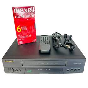 Daewoo Dv-k486n Vcr Player Recorder Digital Shuttle Vhs Remote Cables Tested