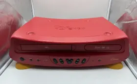 Dvd2100-c Disney Mikey Mouse Vcr Dvd Combo Player Red Rare Working Excellent