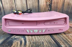 Disney Dvd2100-p Princess Vhs Dvd Vcr Player Pink Tested Working No Remote