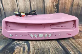 Dvd2100-p Disney Princess Vhs Dvd Vcr Player Pink Tested Working No Remote