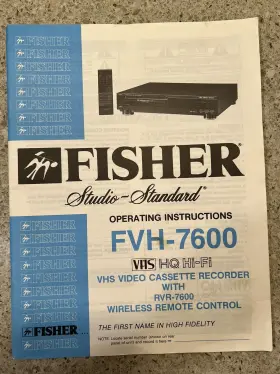 1acp6p10a26900a Fisher Studio Standard Fvh-7600 Vhs Video Cassette Recorder Manual Only 1acp6p10a26900a Fisher Studio Standard Fvh-7600 Vhs Video Cassette Recorder Manual Only