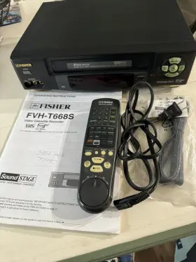 Fvh-t668s Fisher Vcr Vhs Video Cassette Recorder Remote Cords And Manual Working
