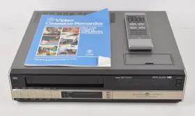 1vcr5018x Ge 1984 General Electric Vcr Hi-fi Silver With Remote And Manual Works