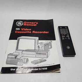 Ge 9-7450 Vintage General Electric Vcr Remote And Owners Manual Collectible