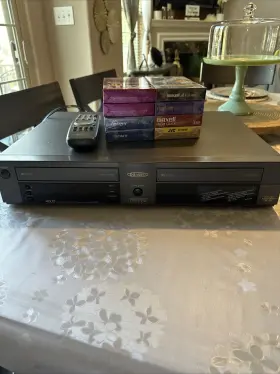 Gv4600 Go Video Duel Deck System Player/recorder With Remote And 8 Sealed Vhs