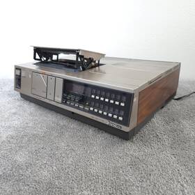 Hitachi Vt-15a Video Deck Vcr Vhs Made In Japan Vtg Woodgrain Top Loader Works