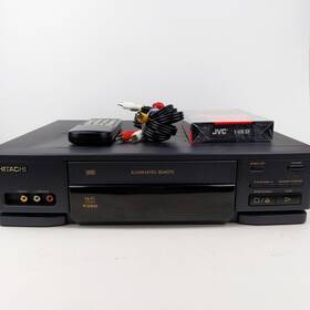 Hitachi Vt-f390a Hi-fi Vcr Vhs With Remote/cords/blank Jvc Tape Tested