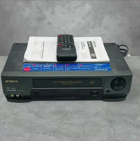 Vt-fx6500a Hitachi Vcr Vhs Hi Fi Stereo/da4 2 Head With Oem Remote Manual Works