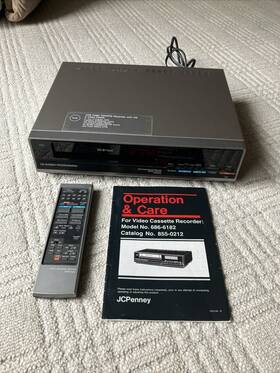 J. C. Penney 686-6182 Vintage Jcpenny Vcr Player Vhs 2 Head With Cassette Recording Tested Working