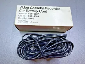 688-2927 J. C. Penney Jcpenney Video Cassette Recorder Car Battery Cord Vintage Japan