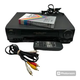 Hr-a62u Jvc Vhs Recorder Vcr 4 Head Hi-fi With Controller Av Cable And Blank Tape