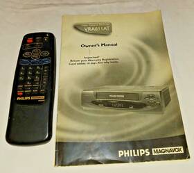 Magnavox Vra6iiat Phillips Videocassette Recorder Remote Controller And Manual Only 1998