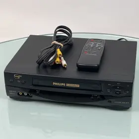 Vrz225at01 Magnavox Philps Vcr Vhs Player Recorder With Remote Cords Tested