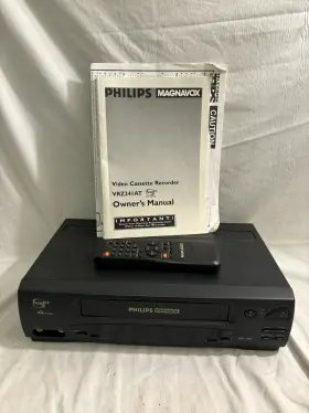 Vrz241at21 Magnavox Philips 4 Head Hi-fi Vhs Player Tested With Remote And Manual