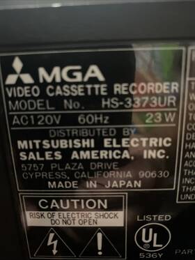 Mitsubishi Ha-3373ur Mga Vhs Model # Video Cassette Recorder