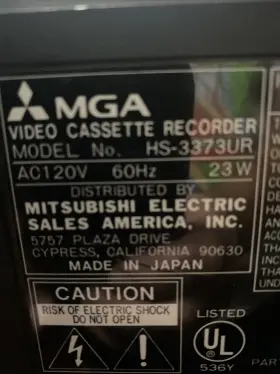Ha-3373ur Mitsubishi Mga Vhs Model # Video Cassette Recorder