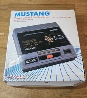 Mustang Vr9600 Vhs Video Cassette Tape Rewinder Vcr Auto Stop Eject Fast Cleaner