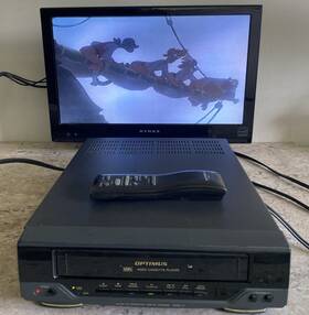 Optimus 16-413 Vhs Player Plays On Ac/dc Portable Vcr With Remote Tested Works