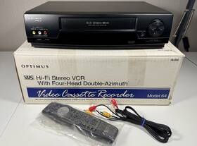 Optimus 16-636 4-head Hi-fi Stereo Vcr Model 64 With Remote No Manual - Euc