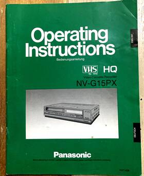 Panasonic Nv-g10em Nv-g15px Vhs Video Cassette Instructions Manual In English And German