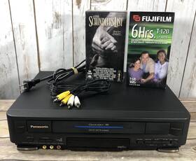 Panasonic Pv-4461 Blue Line Vhs Vcr Player Tested And Works Movie Tape Cables