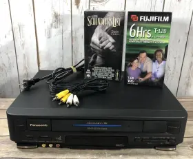 Pv-4461 Panasonic Blue Line Vhs Vcr Player Tested And Works Movie Tape Cables