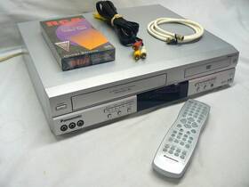 Panasonic Pv-d4743s Combo Dvd Cd Player And Vhs Recorder With Remote Tape See Video