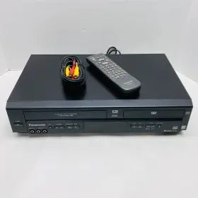 Pv-d4744 Panasonic Vcr Vhs Dvd Combo Player With Av Cable And Remote Tested