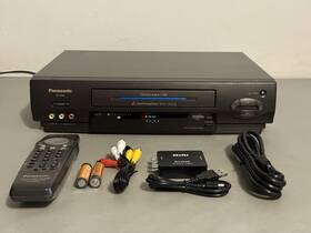 Panasonic Pv-v4662 Vcr Vhs Player 4-head Hi-fi Remote Hdmi Converter Cables Serviced