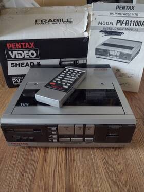 Pentax Pv-r1100a Portable Video Cassette Recorder With Box Remote Manual Vtr