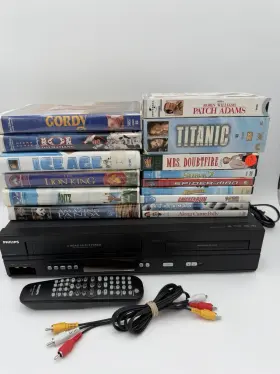 Ddvp3345vb Philips Phillips Vcr Dvd Combo Player With Remote Vhs Movie Package Deal