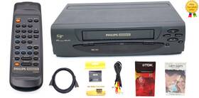 Philips Magnavox Vrx260at22 Vcr Vhs Recorder With Remote And Av To Hdmi Converter