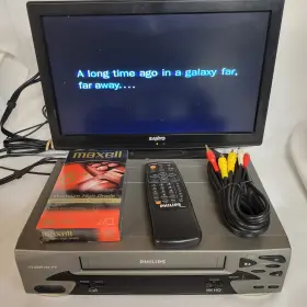 Vrb612at23 Philips Vhs Player 4 Head Hi-fi Vcr Tape Rc Av Cable Tested Video