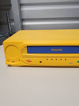 Philips Vrkd11y21 Vintage Yellow And Blue Vcr Player For Parts