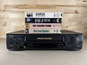 Philips Vrz144at Magnavox Hq Vcr Player Tested 4 Movie Vhs Lot