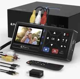43157 Portta Vhs To Digital Converter - Video Recorder With Remote Compatible Vcr Dvd