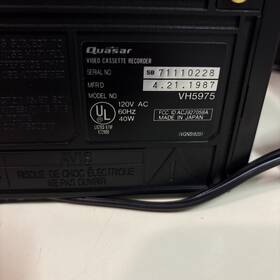 Quasar Vh5975 Hifi Vcr-model# 4 Head Track For Parts Only Read