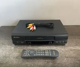 Vhq-400 Quasar Panasonic Vcr With Remote And Cables 4 Head Vhs Player - Tested Working