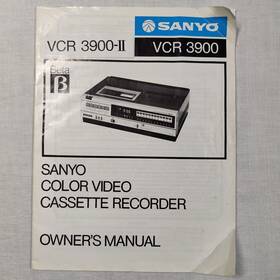 Sanyo 3900-ii Vcr Owners Manual Betamax Video Cassette Recorder Only
