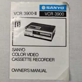3900-ii Sanyo Vcr Owners Manual Betamax Video Cassette Recorder Only