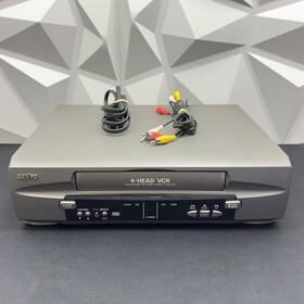 Sanyo Vwm-375 4 Head Vhs Vcr Player Recorder With Cords Tested Works