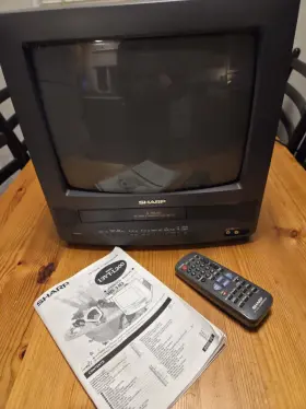 13vt-l200 Sharp Tv 4 Head Vcr Combination With Remote And Operation Manual Working