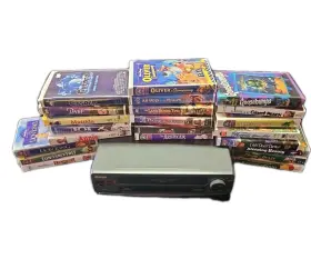 Vc-a343 Sharp Working Vcr And Disney Vhs Movie Lot 22 Original With Case Classics