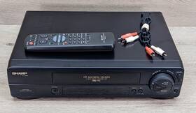 Sharp Vc-a552u Vcr Player Recorder Vhs With Remote And Cables Tested Works A