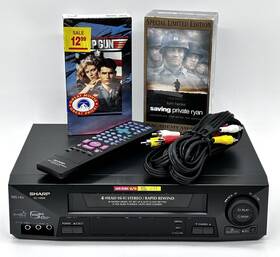 Sharp Vc-h996 Vcr Vhs Player Tested Remote Cables 2 New Movies Heads Cleaned