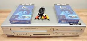 Dvc865g Sylvania Combo Vhs Vcr Dvd Player Recorder Cables And 2 New Sony Tapes